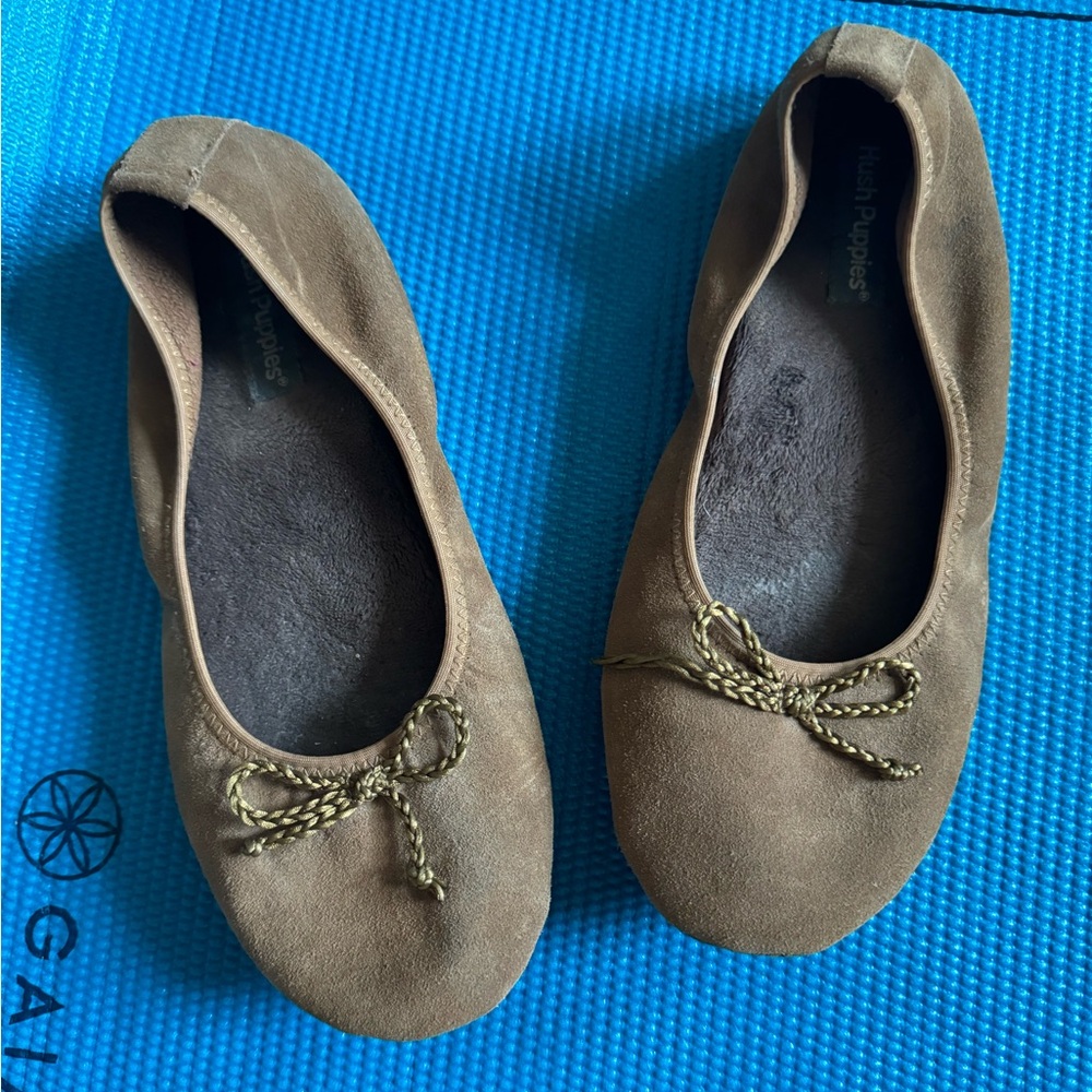 Hush Puppies ballerina flats brown suede